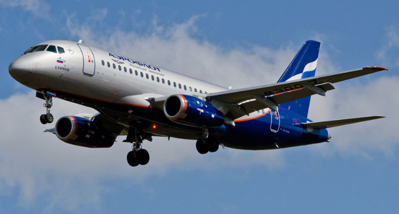 Aeroflot aircraft mid flight transit.
