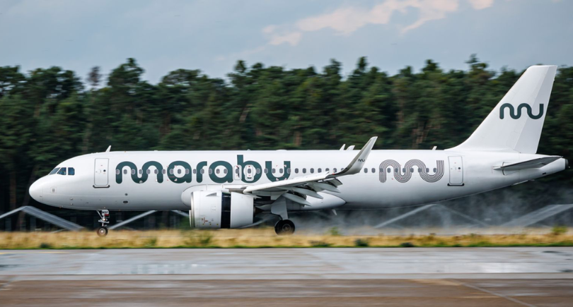 Marabu Airlines Airbus A320neo delivered by CDB Aviation on the runway.