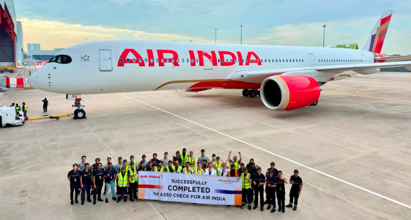 Air India completes six Airbus A350-900 C-checks ahead of schedule, strengthening its in-house MRO capabilities.