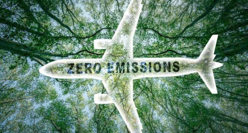 Illustration of a zero-emissions aircraft symbolising sustainable aviation