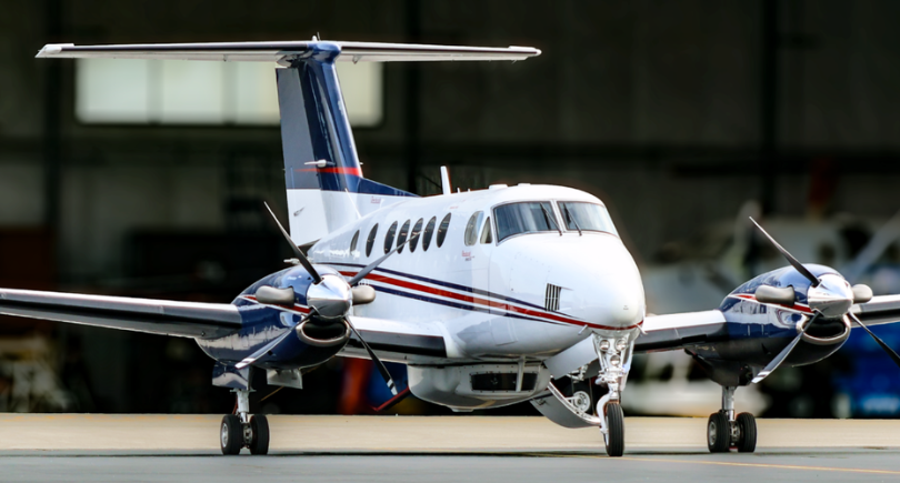 King Air B200 aircraft flying for mosquito-control missions