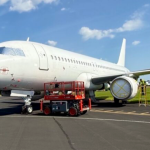 Airbus A320-200 airframe on an airport apron