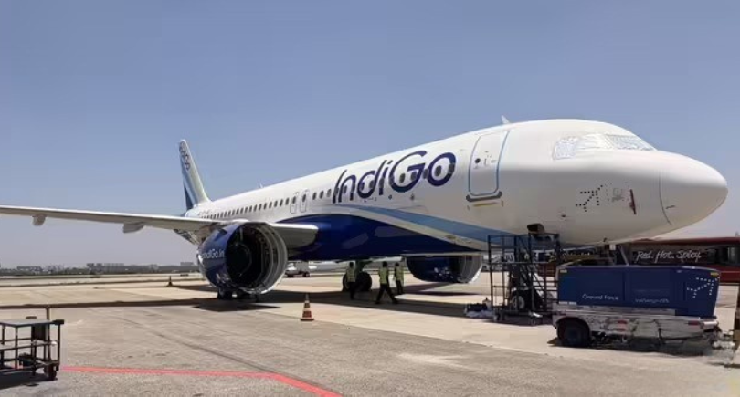 IndiGo Airbus A320neo aircraft on airport apron