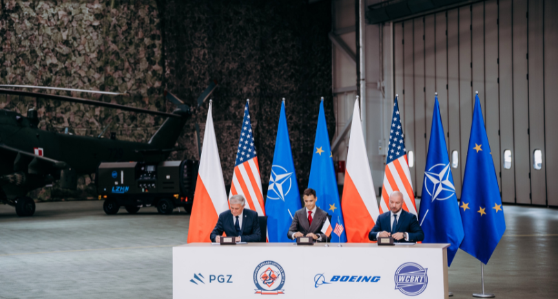 Boeing signs offset agreements with WZL-1 and WCBKT to establish AH-64E Apache maintenance and sustainment capabilities in Poland.
