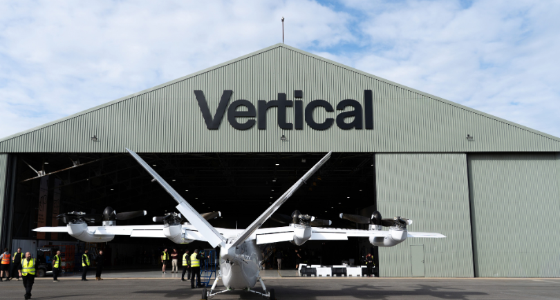 Vertical Aerospace aircraft outside its new assembly centre