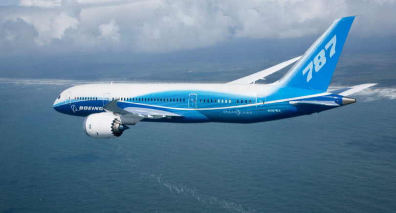 Boeing 787 Dreamliner aircraft representing growing demand for engine maintenance, component repairs and aftermarket support.