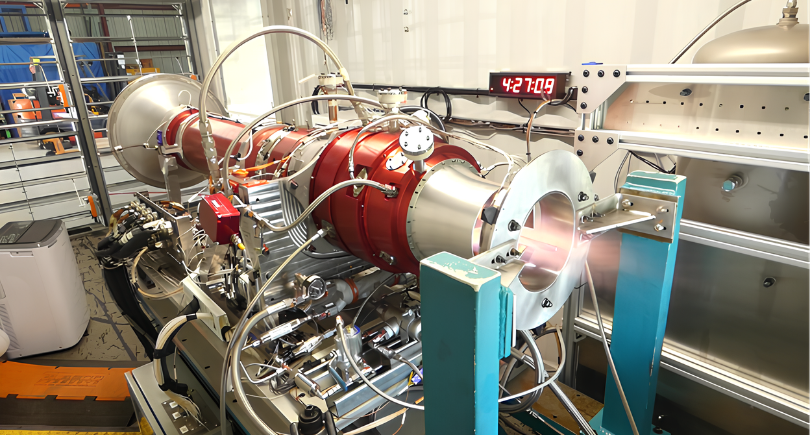 GE Aerospace and Kratos GEK800 turbofan engine during testing