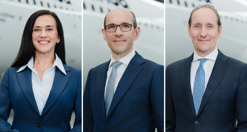 Lufthansa Group executives Grazia Vittadini, Till Streichert and Dieter Vranckx