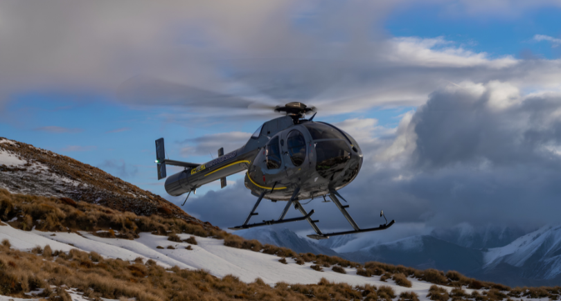 Upgraded MD 530N helicopter following conversion from an MD 520N by Mt Hutt Aviation in New Zealand.