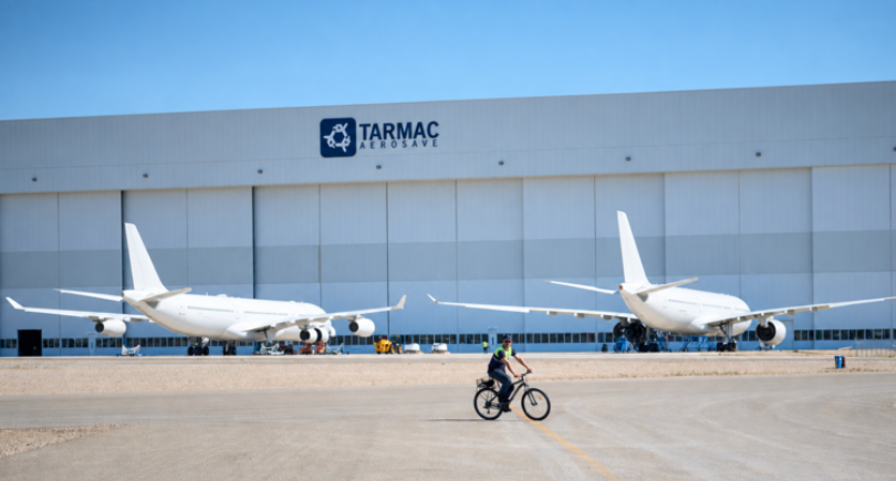 TARMAC Aerosave facility with aircraft parked outside