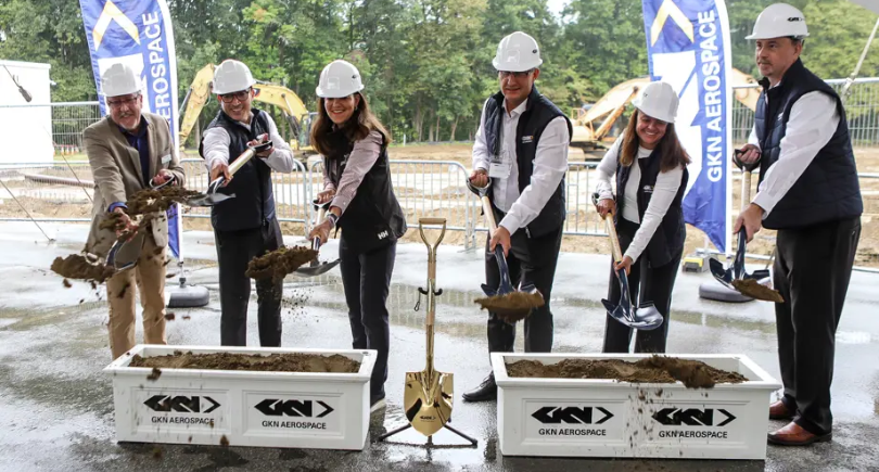 GKN Aerospace executives break ground at the North Charlestown expansion