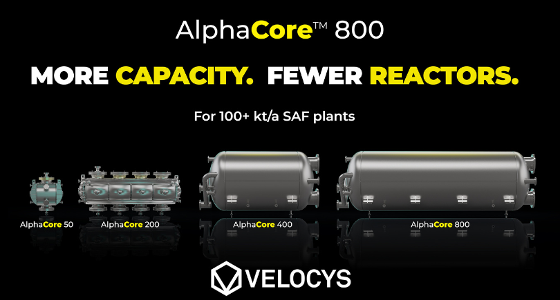 Velocys AlphaCore 800 reactor for large-scale SAF production