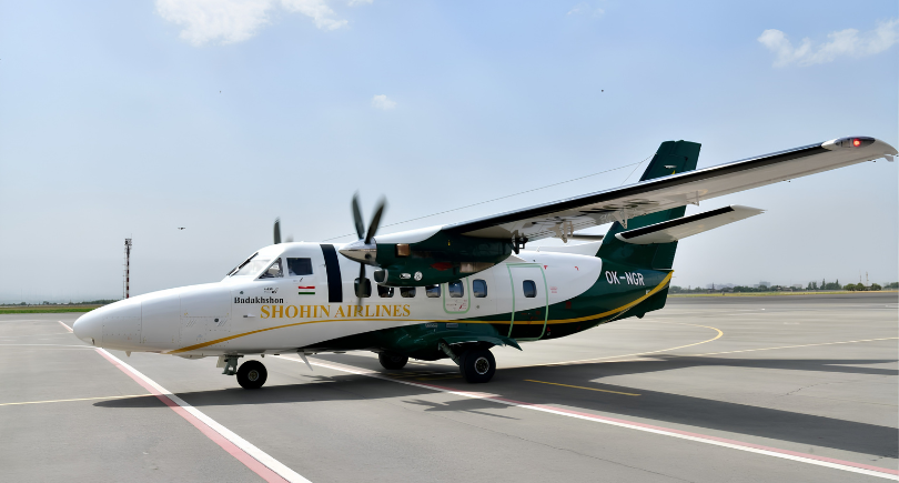 Shohin Airlines L 410 NG regional turboprop aircraft for domestic passenger operations.