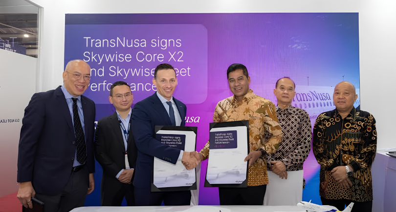 Skywise digital platform integrating TransNusa flight operations, aircraft health monitoring and maintenance data.