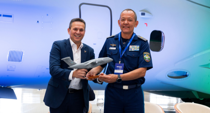 Embraer C-390 Millennium military transport aircraft delivered to the Uzbekistan Air Force.