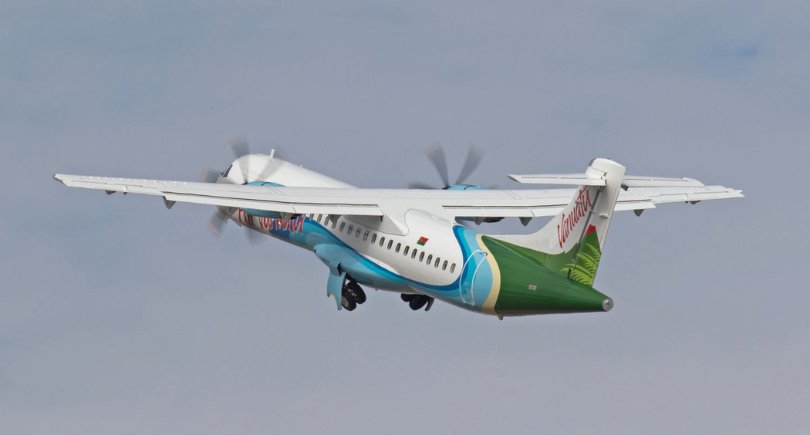 Air Vanuatu ATR 72-600 flying above the clouds