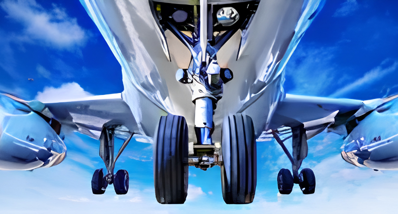Airbus A320neo landing gear and underside viewed from below
