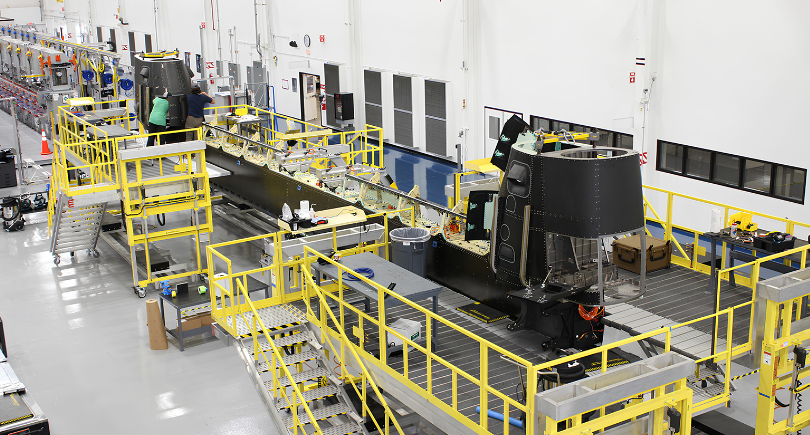 Bell MV-75 Cheyenne development programme showing nacelle structures, drive system gearbox testing and systems integration work.