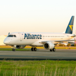 Embraer E190 regional aircraft operated by Alliance Airlines, supported by a renewed component repair and maintenance agreement with Embraer.