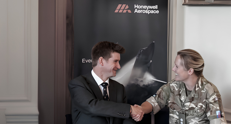 Honeywell Aerospace representatives at the UK Armed Forces Covenant signing ceremony at the Army Aviation Centre in Middle Wallop, Hampshire