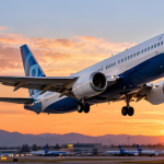 Boeing 737 MAX 10 aircraft undergoing flight testing ahead of anticipated FAA certification.