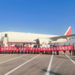 Boeing 777-200LR aircraft inducted at STAECO’s Qingdao facility in China for Mammoth Freighters’ passenger-to-freighter conversion programme.
