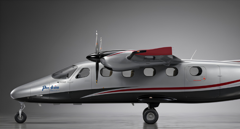 Tecnam P2012 STOL twin-engine, high-wing aircraft designed for regional transport and tourism operations from short runways.