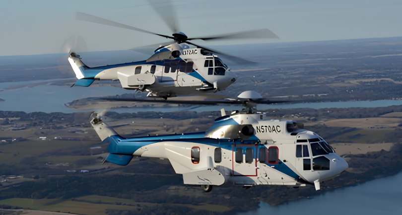 Airbus H225 helicopter operated by Air Center Helicopters under long-term lease agreements with Milestone Aviation Group