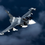 Saab Gripen E fighter aircraft featuring flight control avionics targeted for modernisation under a SEK 1.3 billion Swedish Defence Materiel Administration contract