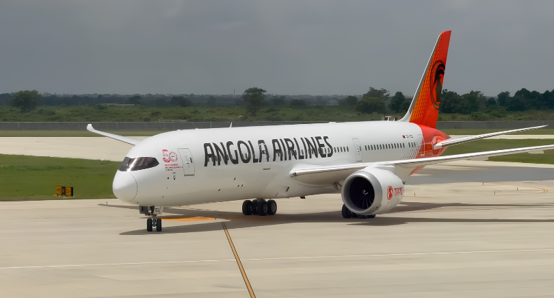 TAAG Angola Airlines aircraft at an airport following the end of a five-day strike by aircraft maintenance technicians.