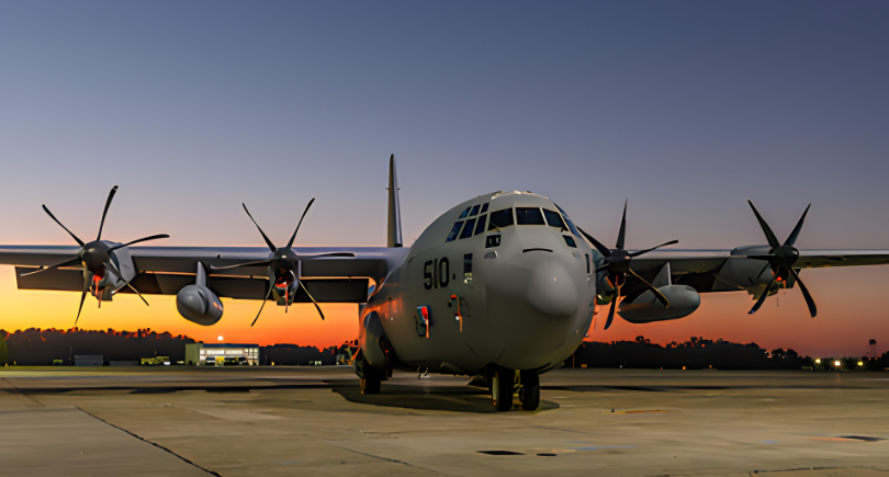 Lockheed Martin C-130J-30 Super Hercules delivered to the US Navy for conversion into the E-130J Phoenix II TACAMO aircraft.